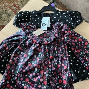 Unbranded Black Long-Sleeve Floral Top for Girls